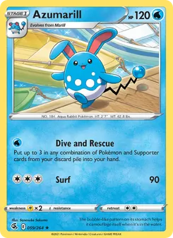 Azumarill [Dive and Rescue | Surf] 카드 이미지
