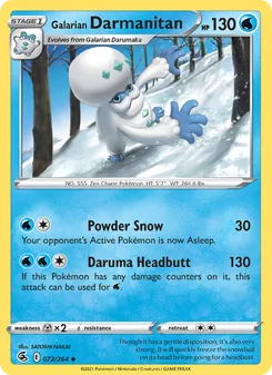 Galarian Darmanitan [Powder Snow | Daruma Headbutt] 카드 이미지