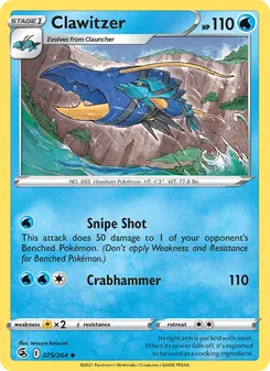 Clawitzer [Snipe Shot | Crabhammer] 카드 이미지
