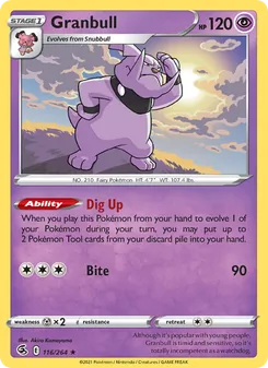 Granbull [Dig Up | Bite] 카드 이미지