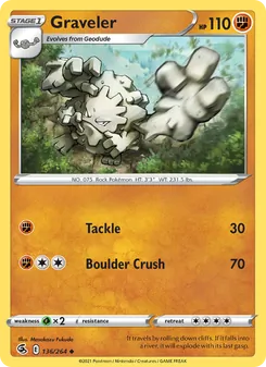 Graveler [Tackle | Boulder Crush] 카드 이미지