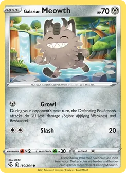 Galarian Meowth [Growl | Slash] 카드 이미지