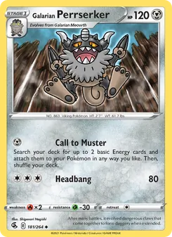 Galarian Perrserker [Call to Muster | Headbang] 카드 이미지