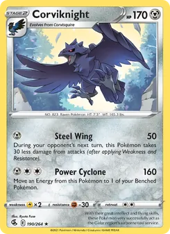 Corviknight [Steel Wing | Power Cyclone] 카드 이미지