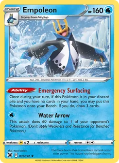 Empoleon [Emergency Surfacing | Water Arrow] 카드 이미지
