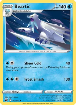 Beartic [Sheer Cold | Frost Smash] 카드 이미지
