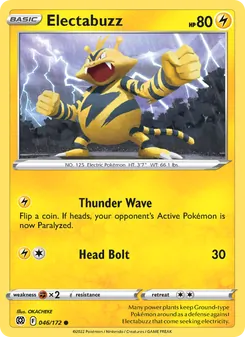 Electabuzz [Thunder Wave | Head Bolt] 카드 이미지