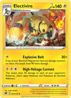 Electivire [Explosive Bolt | High-Voltage Current] 카드 이미지
