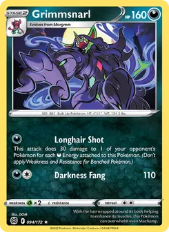 Grimmsnarl [Longhair Shot | Darkness Fang] 카드 이미지