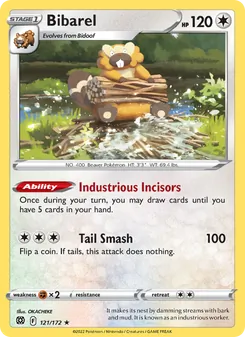 Bibarel [Industrious Incisors | Tail Smash] 카드 이미지