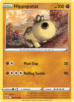 Hippopotas [Mud-Slap | Rolling Tackle] 카드 이미지