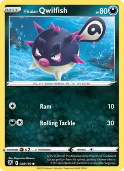 Hisuian Qwilfish [Ram | Rolling Tackle] 카드 이미지