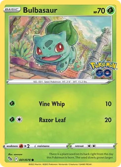 Bulbasaur [Vine Whip | Razor Leaf] 카드 이미지