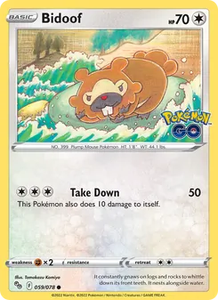 Bidoof [Take Down] 카드 이미지
