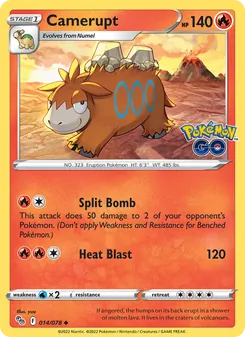 Camerupt [Split Bomb | Heat Blast] 카드 이미지