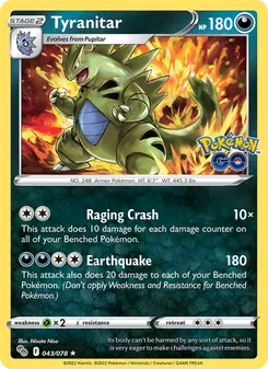 Tyranitar [Raging Crash | Earthquake] 카드 이미지