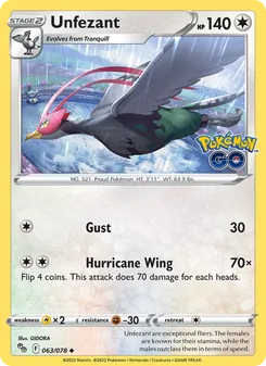 Unfezant [Gust | Hurricane Wing] 카드 이미지
