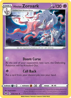 Hisuian Zoroark [Doom Curse | Call Back] 카드 이미지