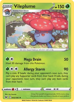 Vileplume [Mega Drain | Allergy Storm] 카드 이미지