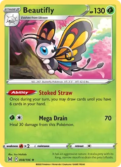 Beautifly [Stoked Straw | Mega Drain] 카드 이미지