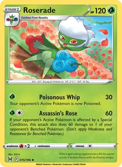 Roserade [Poisonous Whip | Assassin's Rose] 카드 이미지