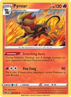 Pyroar [Scorching Aura | Fire Fang] 카드 이미지