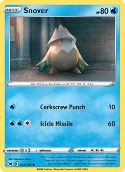 Snover [Corkscrew Punch | Icicle Missile] 카드 이미지