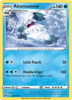 Abomasnow [Icicle Punch | Double Edge] 카드 이미지