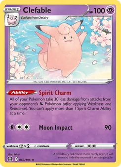 Clefable [Spirit Charm | Moon Impact] 카드 이미지