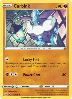Carbink [Lucky Find | Power Gem] 카드 이미지
