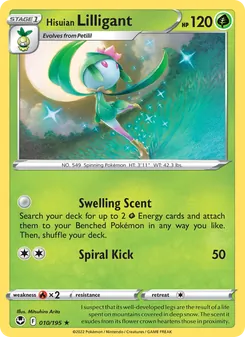 Hisuian Lilligant [Swelling Scent | Spiral Kick] 카드 이미지