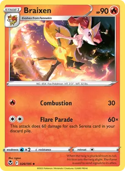 Braixen [Combustion | Flare Parade] 카드 이미지
