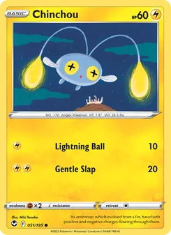 Chinchou [Lightning Ball | Gentle Slap] 카드 이미지