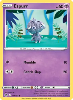 Espurr [Mumble | Gentle Slap] 카드 이미지