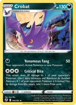 Crobat [Venomous Fang | Critical Bite] 카드 이미지