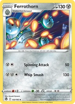 Ferrothorn [Spinning Attack | Whip Smash] 카드 이미지