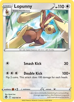 Lopunny [Smash Kick | Double Kick] 카드 이미지