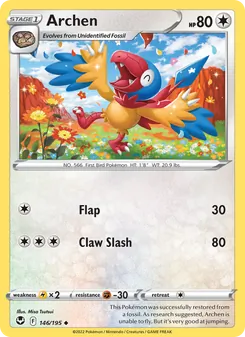 Archen [Flap | Claw Slash] 카드 이미지