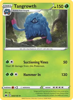 Tangrowth [Suctioning Vines | Hammer In] 카드 이미지