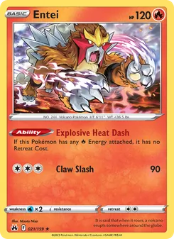 Entei [Explosive Heat Dash | Claw Slash] 카드 이미지