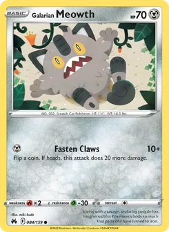 Galarian Meowth [Fasten Claws] 카드 이미지