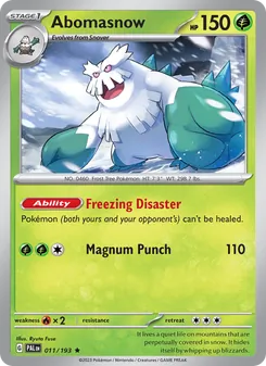 Abomasnow [Freezing Disaster | Magnum Punch] 카드 이미지