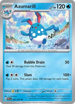 Azumarill [Bubble Drain | Slam] 카드 이미지