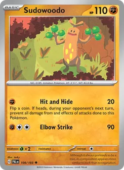 Sudowoodo [Hit and Hide | Elbow Strike]