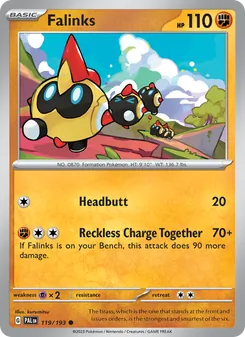 Falinks [Headbutt | Reckless Charge Together] 카드 이미지