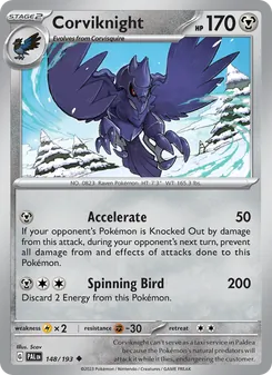 Corviknight [Accelerate | Spinning Bird] 카드 이미지