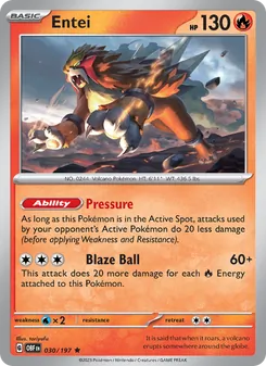 Entei [Pressure | Blaze Ball] 카드 이미지