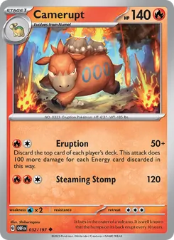 Camerupt [Eruption | Steaming Stomp] 카드 이미지