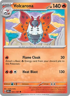 Volcarona [Flame Cloak | Heat Blast] 카드 이미지