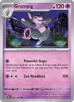 Grumpig [Powerful Steps | Zen Headbutt] 카드 이미지